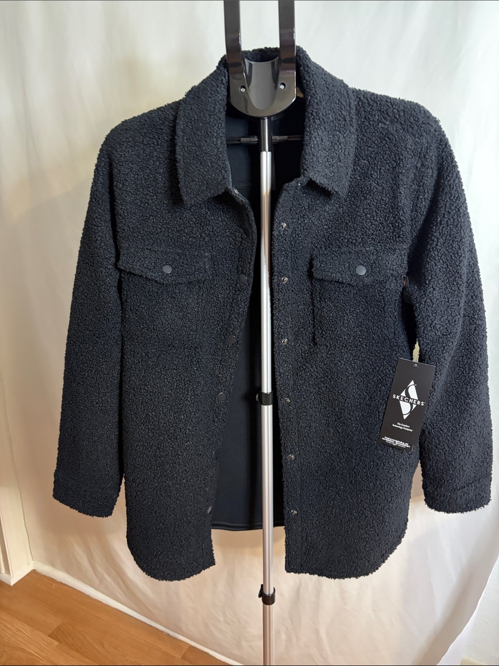 Skechers Black Sherpa Shirt Jacket